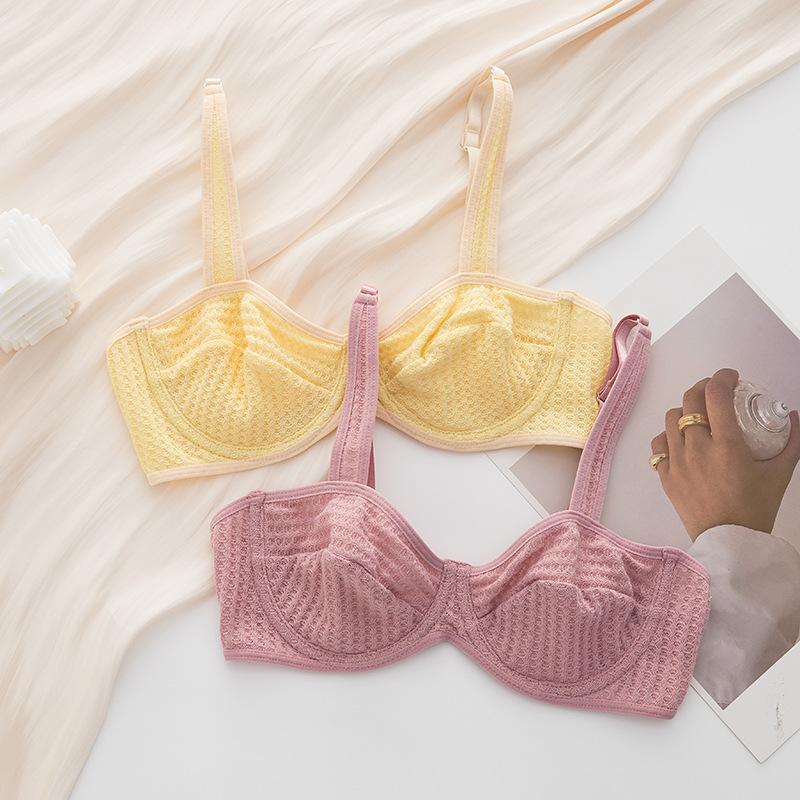 Şeker Renk iç çamaşırı seti Kadınlar için Yaz Ultra Ince Push Up Sütyen Seti Fransız Seksi Bralette Dantel Kumaş Nefes Sütyen Tanga Setleri