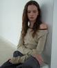 WAARFORWOMAN Wt-98 Striped Color Block T-Shirt_Brown