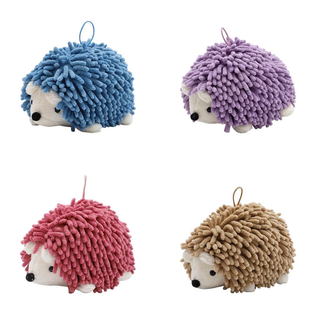 Cartoon Hedgehog Plush Hand Towel With Absorbent Fabric For Kids And Adults