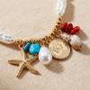 Boho Imitation Pearl Choker Necklace With Starfish Conch Coin Pendant For Women Summer Beach Jewelry