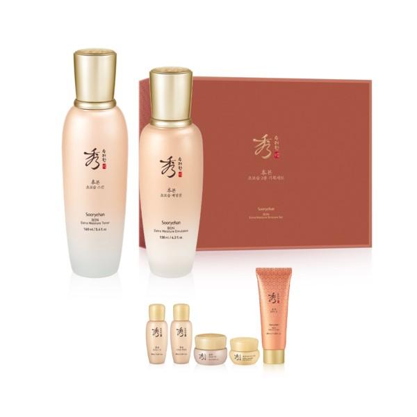 Sooryehan Bon Choubosup 2 Stück Sonder-Set (Toner 160ml + 20ml, Emulsion 130ml + 20ml, Creme 10ml, Augencreme 5ml, Reinigungsschaum 40ml)