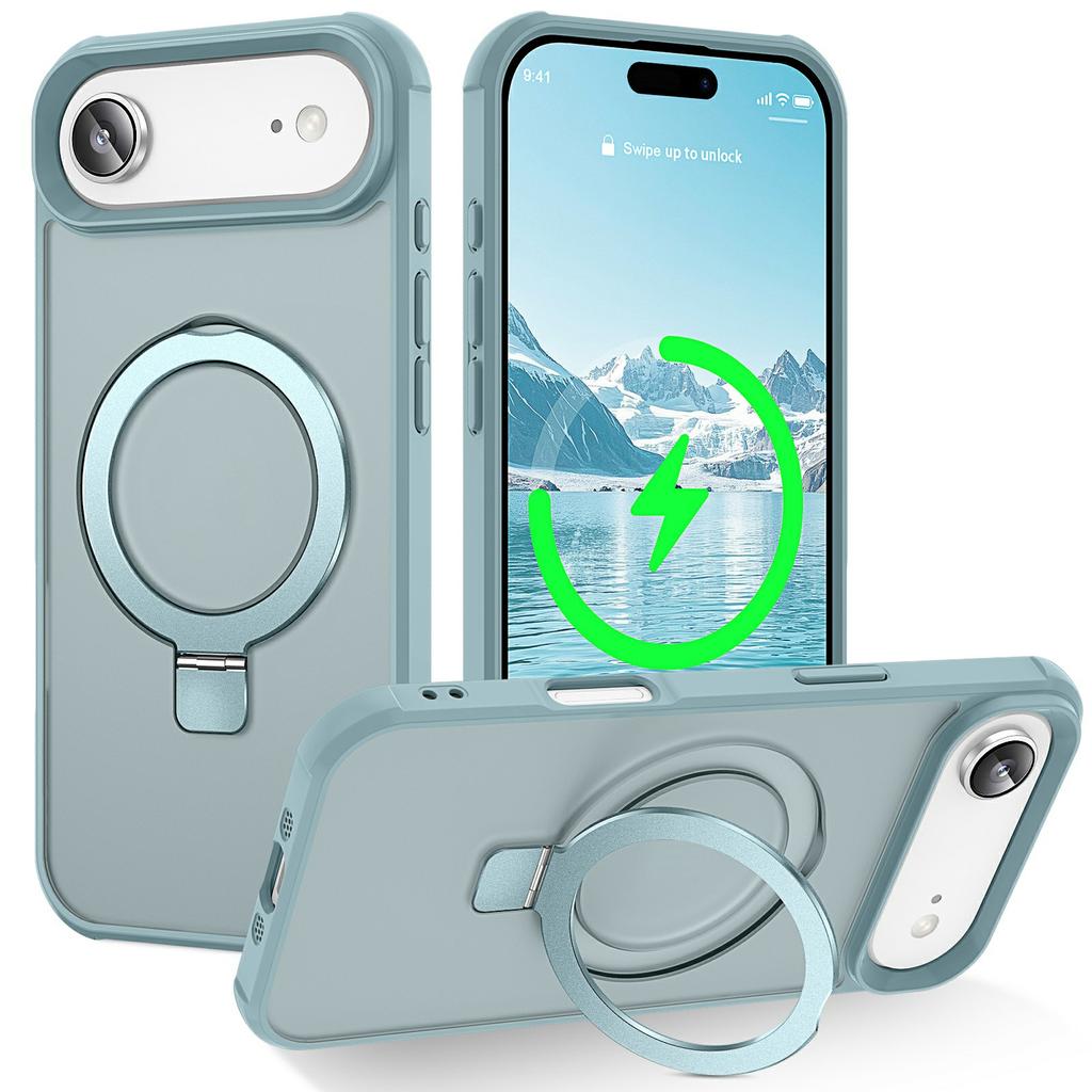 For iPhone 17 Air Case Compatible with MagSafe Ring Holder Kickstand TPU+PC Phone Cover