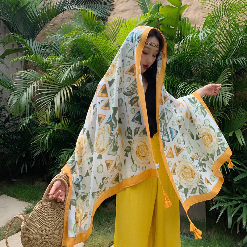 Frauen Schal MODERNE NEUE SAGA Sommer Strand Schal Wraps Gedruckt Stolen Weibliche Dünne Schals Capes Tippet
