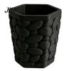 Unique Pebble Texture Storage Pen Holder, Hexagonal Desktop Organizer, Stable Anti-Tip 3D Large Capacity Organizer Printed PLA Cup for Office Supplies