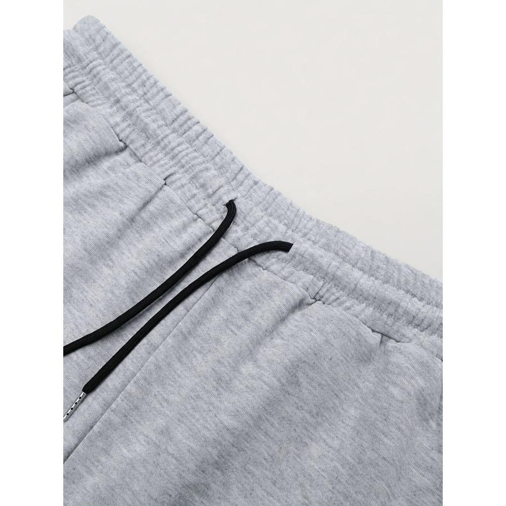 Men's Multifunctional Solid Color Drawstring Loose Casual Sports Pants, Classic Letter Pattern Print, Men's Casual Wide Leg Pants