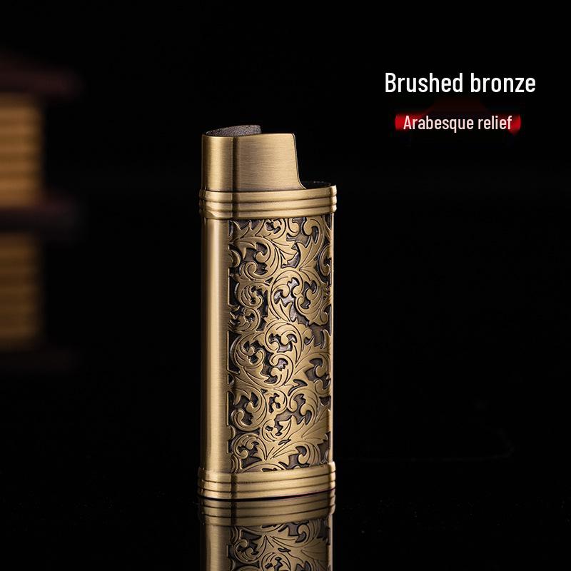 **J5 Bic Retro Mini Metal Lighter Set - Creative Fireworks Shell Design**