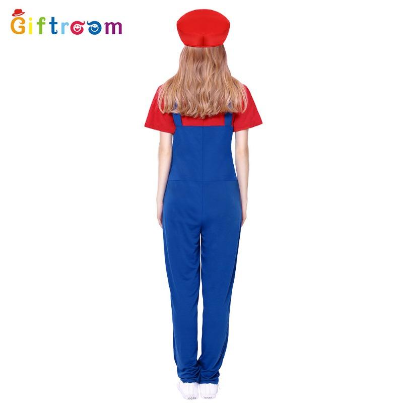 Orgy Party Adult Costume Mario Cosplay Lycra Female Mary Cartoon Game Uniform