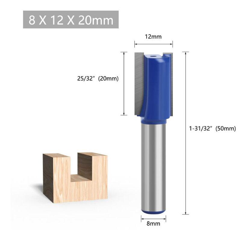 1pc 8mm haste reta bit carboneto de tungstênio flauta dupla roteador bits fresa para madeira ferramenta para trabalhar madeira