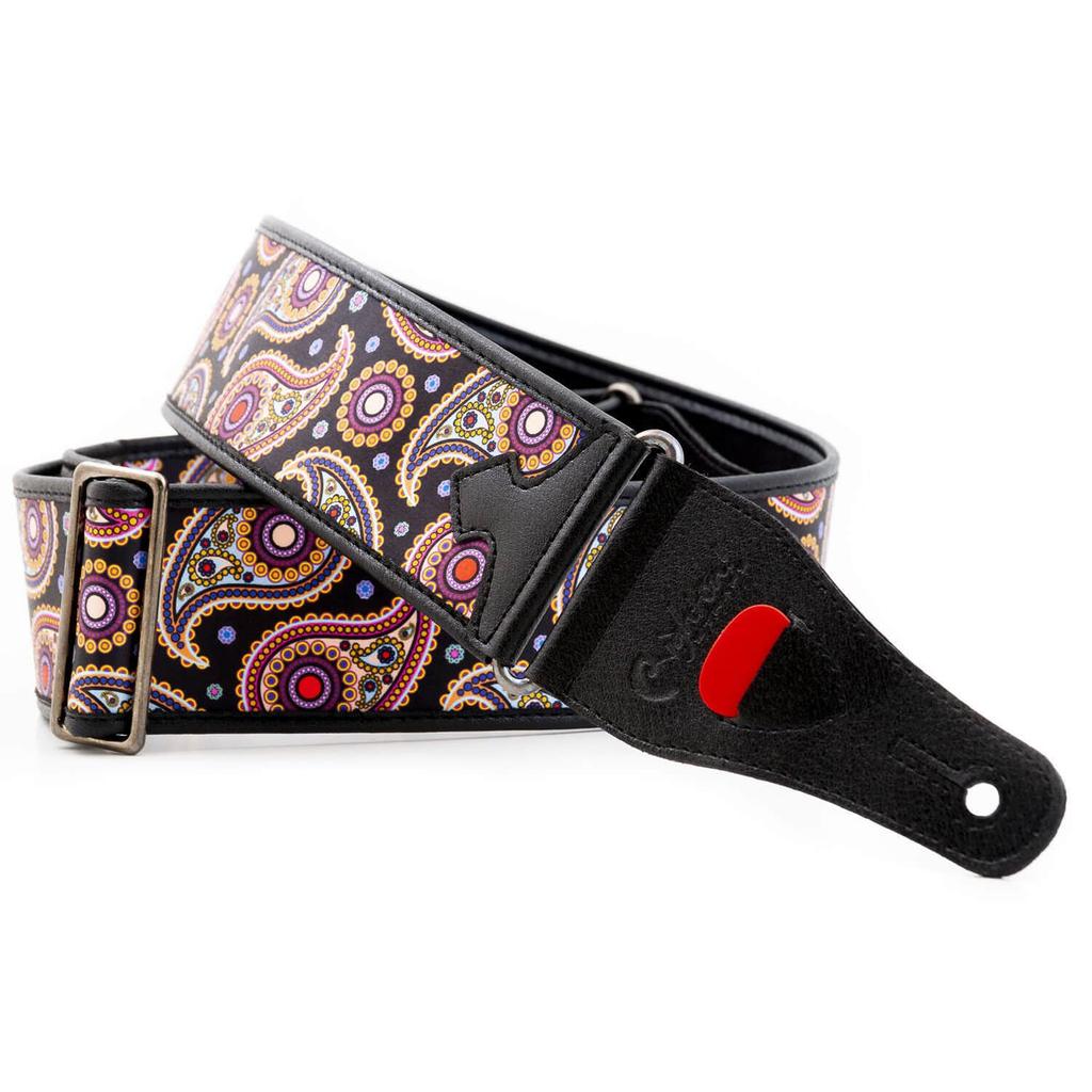 STRAPS 6cm KASHMIR GRS BLACK RightOn! Guitar/Bass Strap, Wide, 95-150cm,