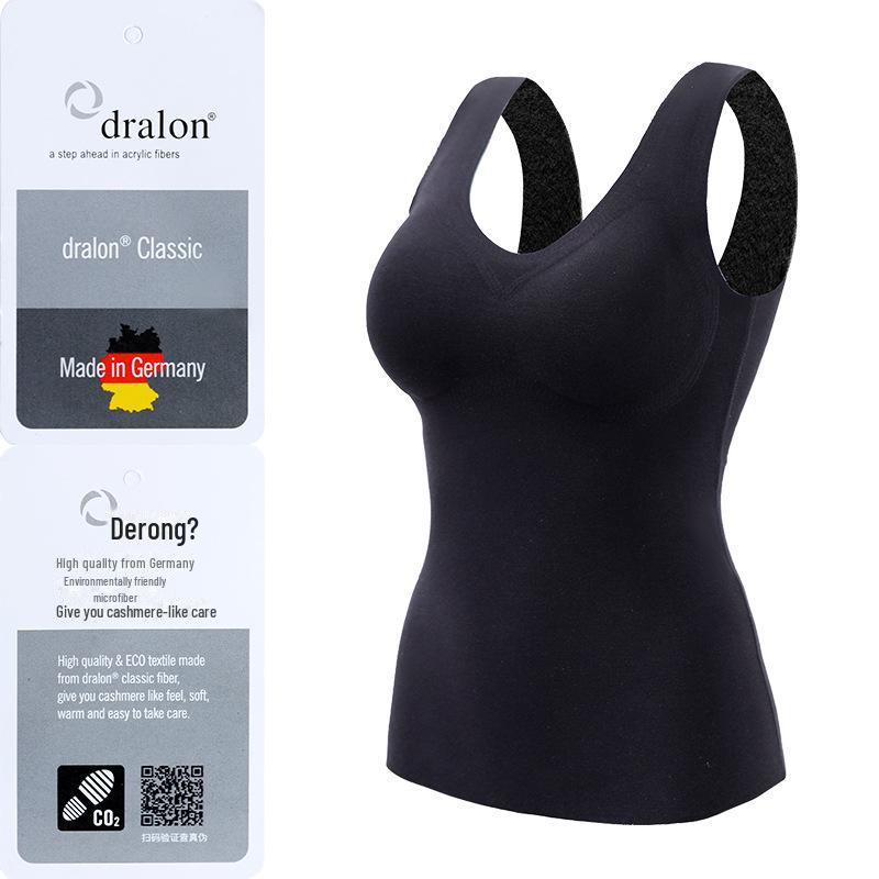Women's 2024 Self-Heating Seamless Thermal Velvet Vest with Chest Pad