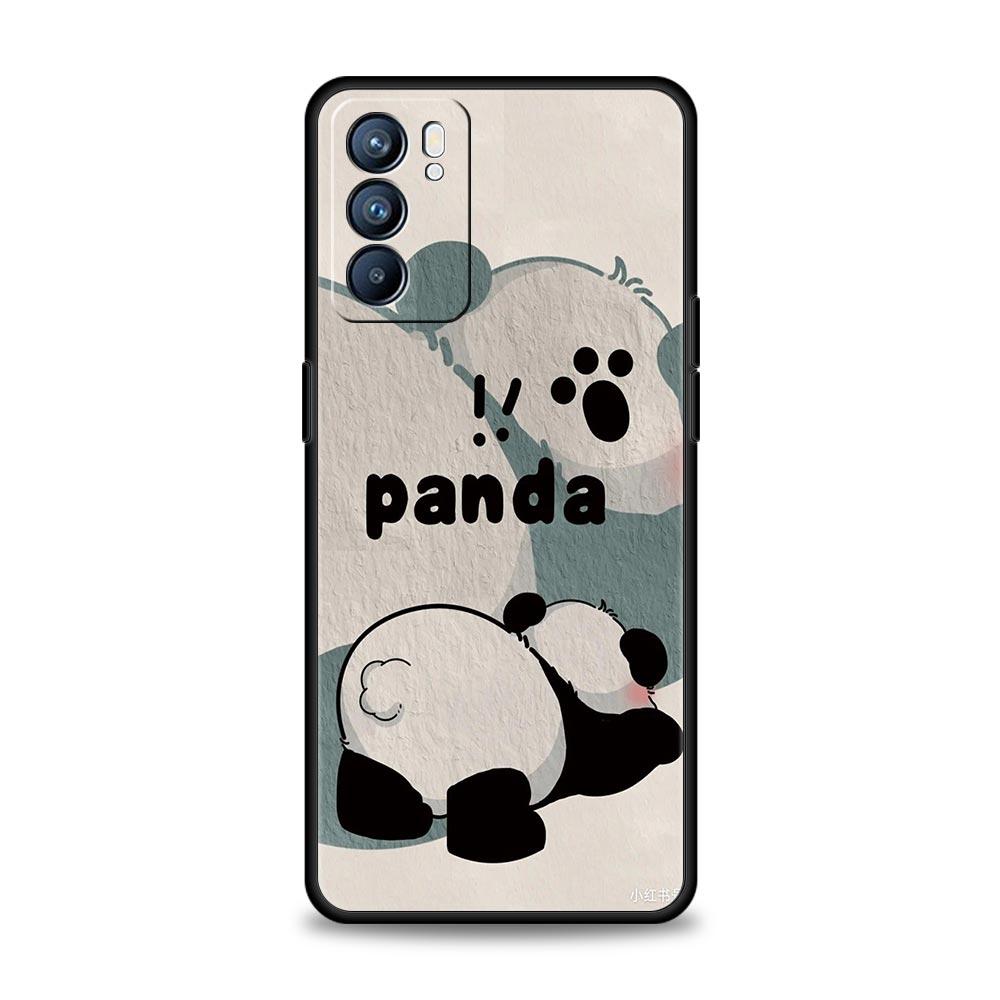Baby Panda Phone Case For Oppo Reno 13 12 11 10 7 F Find X5 X6 A98 A80 A79 A78 A57 A54 A31 A17 Pro 5G Soft TPU Cover Fundas Bags