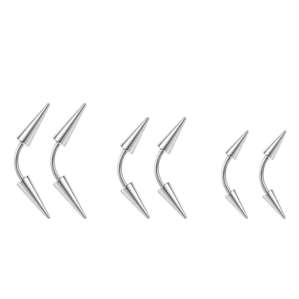 2 Stück/6 Stück Spike Augenbrauen Piercing Schmuck Edelstahl Gebogener Barbell Augenbrauen Tragus Lippenringe Ohrringe Für Männer