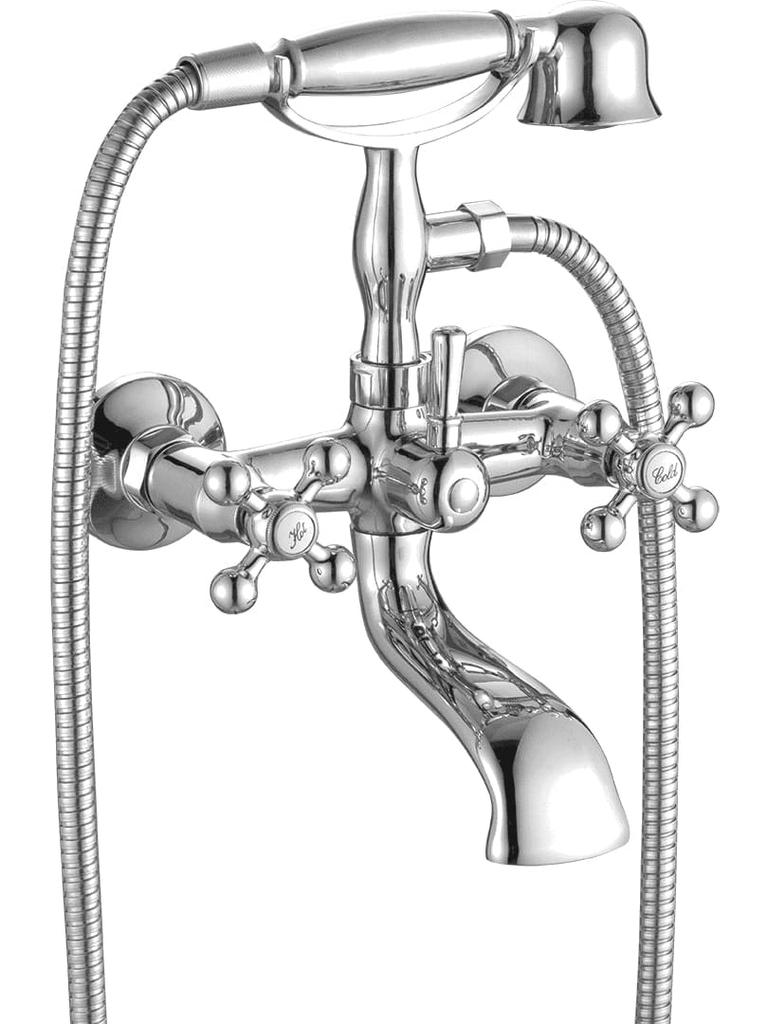 Stilo Wall-Mounted Bathtub Faucet with Hand Shower, Retro