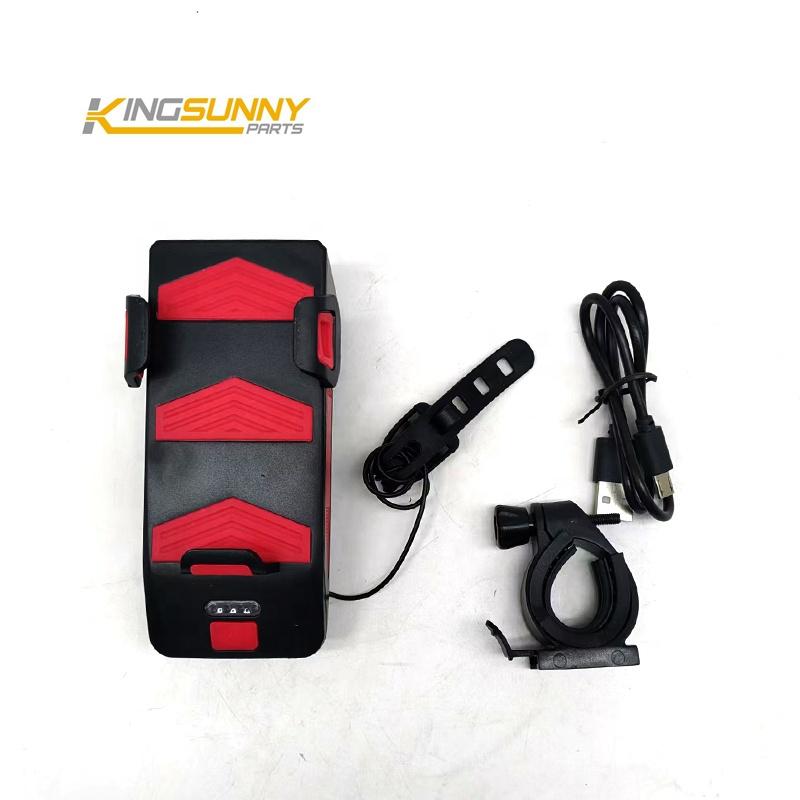 Multifunctional 3 in 1 Bike Accessories, Bicycle Phone Holder With Front Light & Electronic Horn for Road Mountain Bike