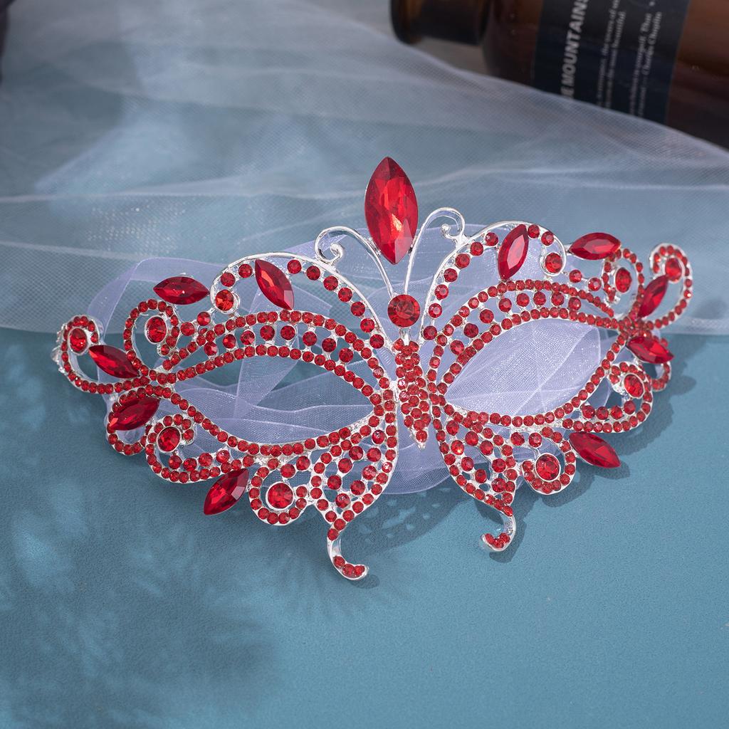 Women Crystal Masquerade Mask Rhinestone Fancy Mask Evening Party Mask for Masquerade Ball Banquet Cosplay