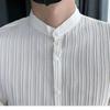 Men's Clothing Spring Autumn Solid Color Long Sleeve Round Neck Button Up Cardigan Shirt Preppy Style Boyfriend Classic Tops