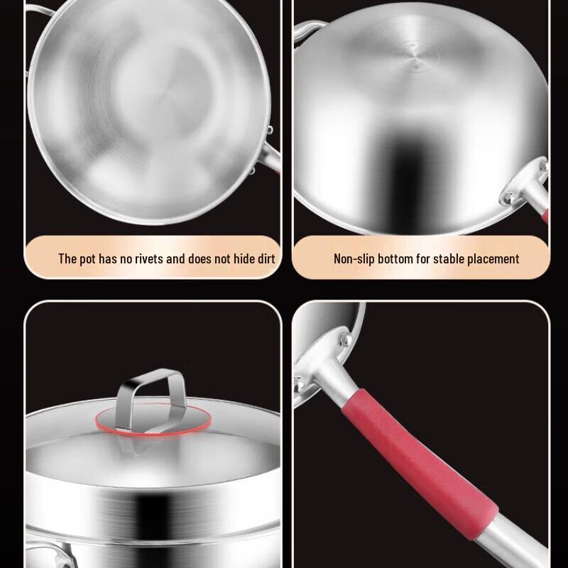 Triceratops 42cm Wok aus 316 Edelstahl mit Deckel