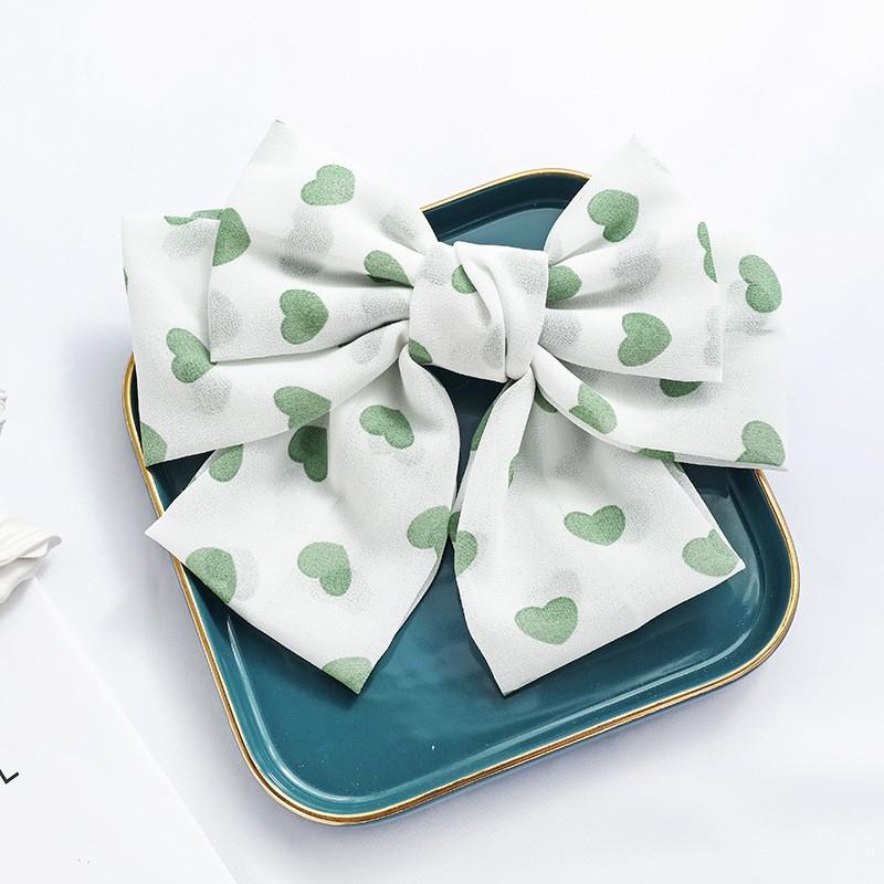 Handmade Triple Layer Heart Bow Hair Clip Women Sweet Forest Style Large Tulle Clamp