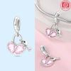 Pink Heart Lock Key Bead Charm Copper For Charms Copperoriginal Bracelet For Jewelry Making