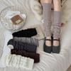 Female Autumn New Vintage Knitted Hemp Pattern Solid Color Show Thin All Build Pile Pile Stockings