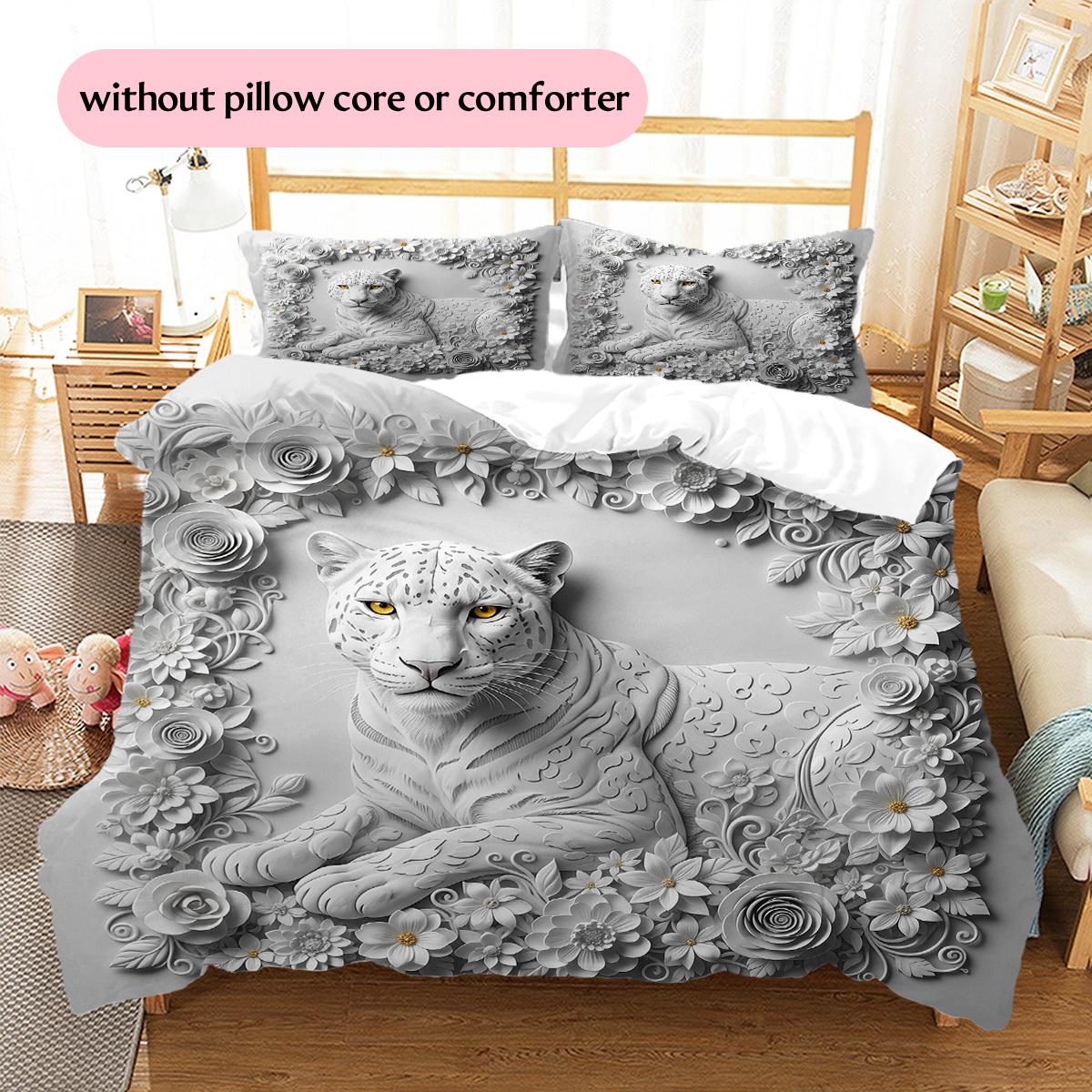 

Relief sculpture animal Pattern Bedding Quilt Set Quilt Cover Pillowcase Home Decoration Gift (1 * duvet cover + 2 * pillowcase, without core) 135x200cm