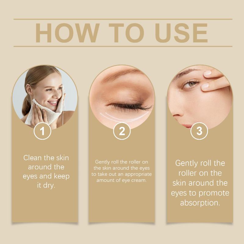 Jaysuing Caffeine Eye Cream Mild Moisturize Massage Eye Area Boost Collagen Elasticity Rejuvenate Roller Ball Eye Care Cream 1pcs