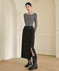 MICANE Bronze Wrap Button Long Skirt
