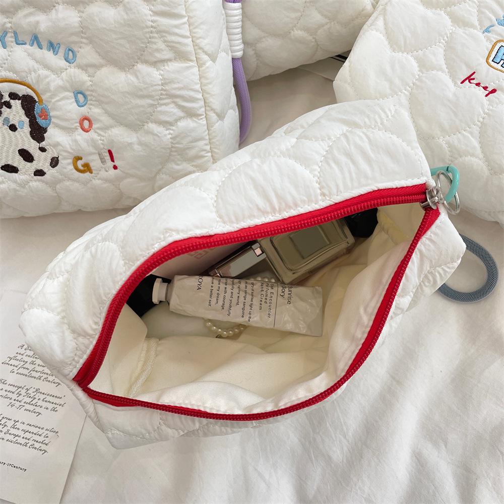 Cute Puppy Embroidered Cosmetic Storage Bag - Handbag & Clutch