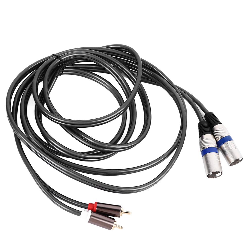 2 RCA to 2 XLR Cable Male Flexible PVC for Home Theater Audio Device Connection 3meter