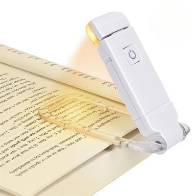 Luz de leitura recarregável LED USB para livros, luz noturna com proteção para os olhos, luz de mesa portátil com clipe, marcador de livros, luz de leitura, lâmpada noturna