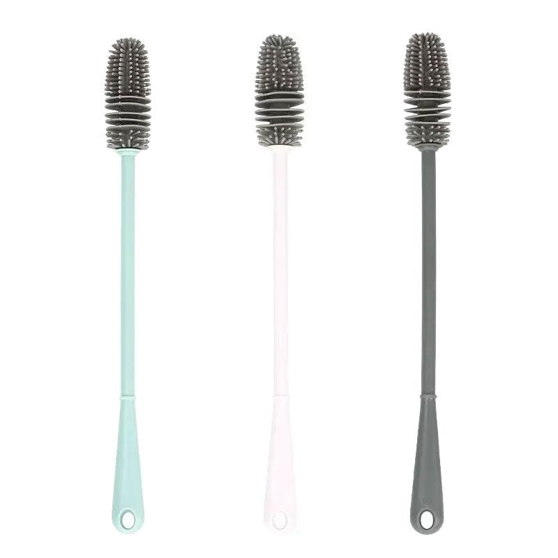 Household Long Handled Silicone Cup Brush Cup Cleaning Brush No Dead Corners Or Gaps Plastic Brush Milk Bottle Cleaning Brush