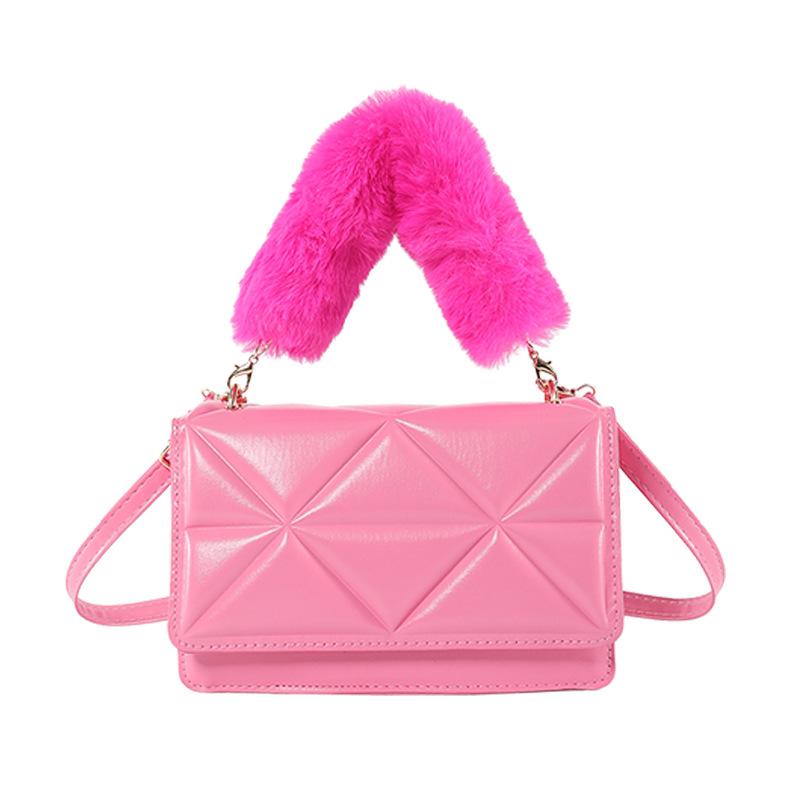 

Foreign style commuter women s small square bag 2024 new bag women s trend fashion shoulder bag simple niche oblique span bag рожевий