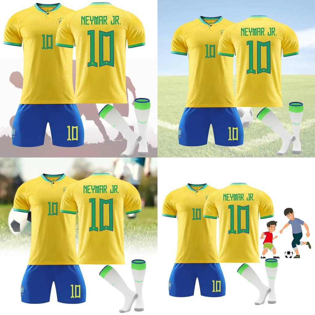 High-quality 2223 Brazil Football Uniform Set For Adults And Kids Outdoor Fitness And Sports