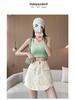 2025 Trendy High Waist White Denim A-line Bodycon Mini Skirt for Women