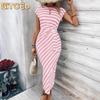 Fashion Summer Spring Short Sleeve O-Neck Casual Dresses