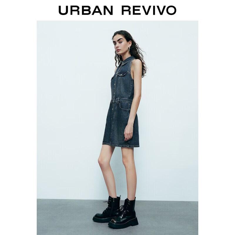 UR 2026 Summer Women s Washed Denim Shirtdress M