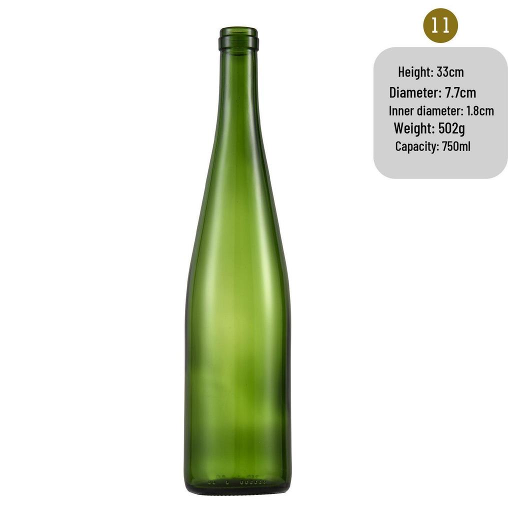 In-Stock Burgundy Green Glass Wine Bottle - Ideal for Red Wine, Liquor, Home Brewing, and Fruit Wine Storage