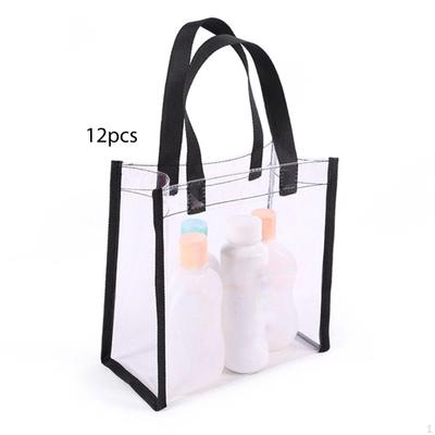12x Clear Tote Bags Swimming Bag Beach Toiletry for Holiday Picnic