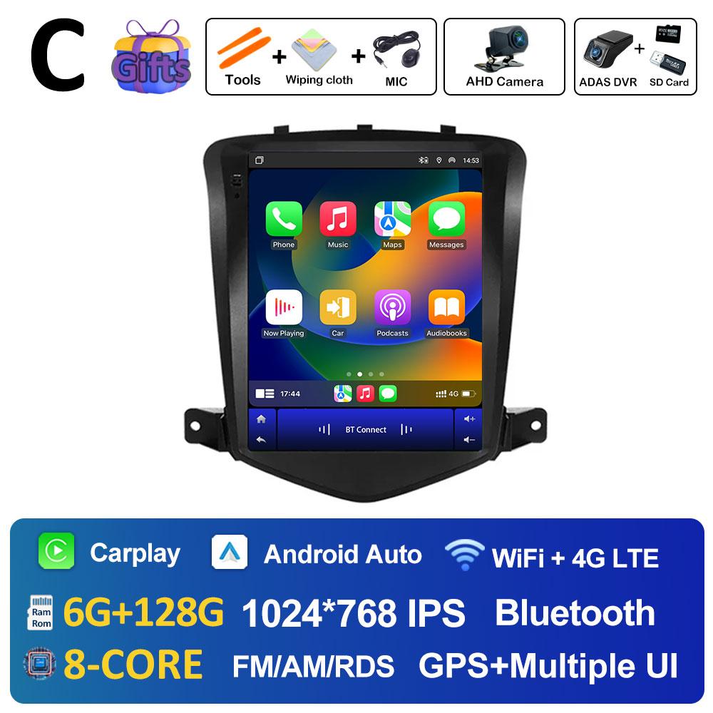 For Chevrolet Cruze 2008 2009 2010 2011 2012 2013 - 2019 Android 14 Wireless Carplay Navigation GPS Bluetooth WIFI Accessories