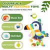 Jollybaby Musical Activity Pull String Hanging Toy for Baby Stroller Car Seat Crib Play Gym, Plush Stuffed Toucan Toy for Carseat with Music Teether