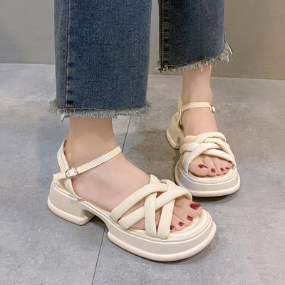 Schwarze Plateausandalen Anzug Weiblich Beige Sommerabsätze Transparente Schuhe Damen Allround Med Espadrilles Nude Mädchen Neu Block