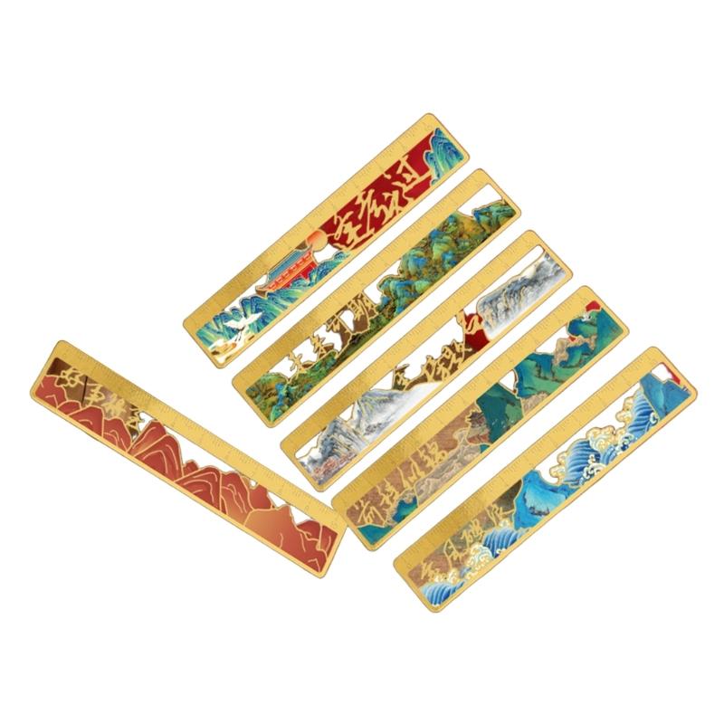 

6 Pcs Oil Painting Bookmarks Page Markers Reading Bookmarkers Hollow Out Bookmarks Metal Ruler Bookmarks with Tassels