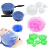 Couvercle Silicone Alimentaire Extensible, 6 Paquets de Couvercle Extensible en Silicone, Flexible, réutilisable