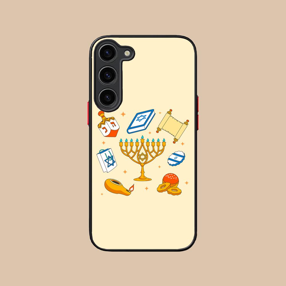 Jewish Hanukkah Mobile Phone Case for Samsung Galaxy S25 S24 S23 S22 S21 Plus FE Ultra Colorful Silicone Cover Cover Smartphone