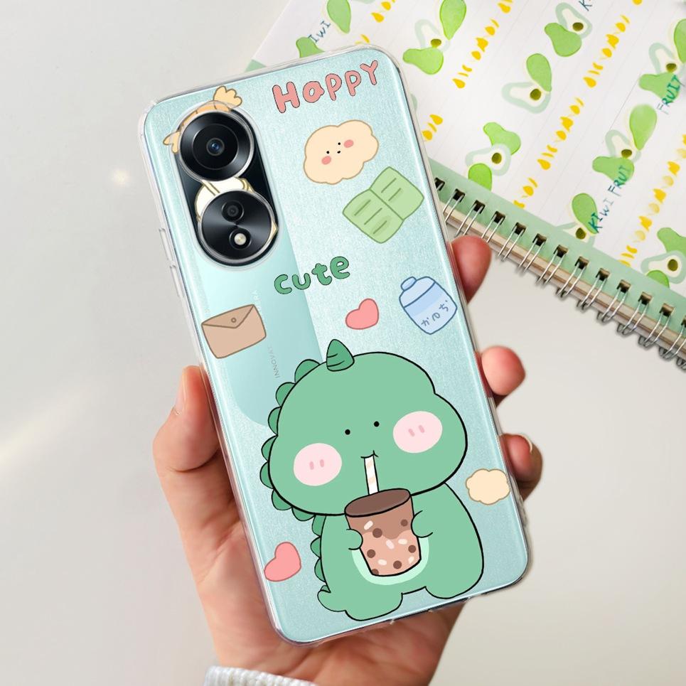 For Cover Oppo A58 4G CPH2577 Case Love Heart Butterfly Cover Shell For Oppo A78 5G 4G CPH2565 Soft Clear TPU Bumper Etui