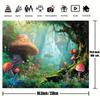2D Fantasy Grüner Pilzwald Hintergrund für Studiofotografie & Veranstaltungen