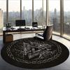 Valknut (1) Round Office Rug Decorative Floor Rug for Office Bedroom Living Room and Home Space