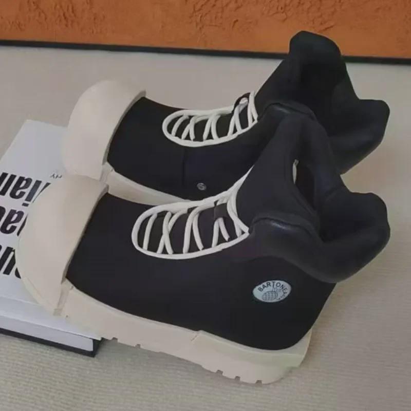 Miqi High-Top Big-Toe Sneakers: Thick-Soled, Round-Toe, Height-Boosting, Stylish Casual Unisex Shoes
