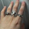 Retro Frog Series Ring For Men Women Silver Color Punk Gothic Open Ring Handmade Designer Jewelry Unisex Creative Accessories