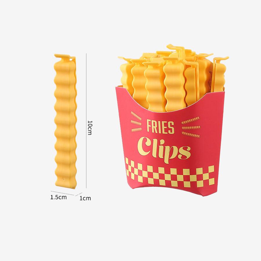 12PCS French Fry Shaped Sealing Clip - For Snack Sealing, Food Clips, Plastic Bag Seasoning Sealing Strips